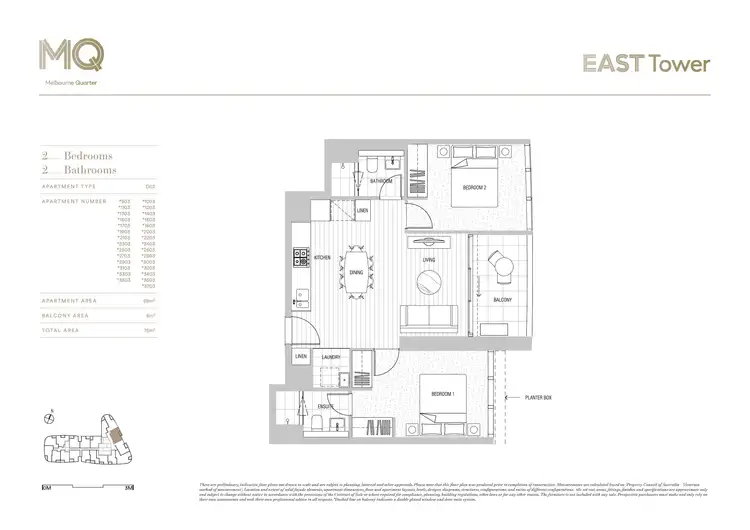 Floorplan of Homely apartment listing, 2703/628 Flinders Street, Docklands VIC 3008