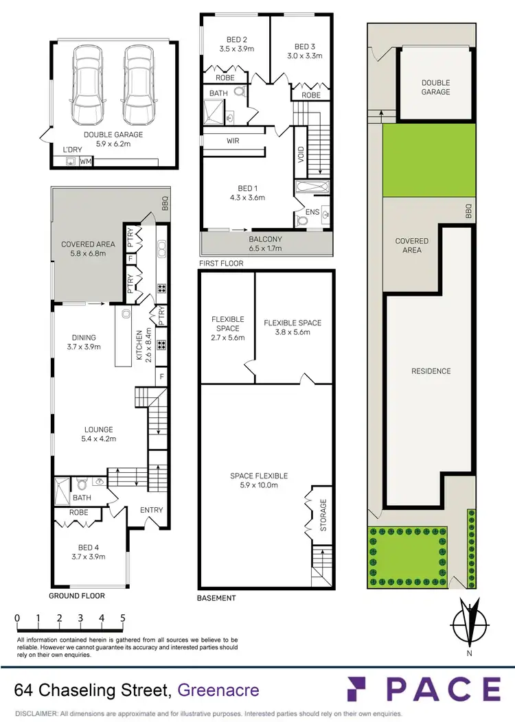 Floorplan of Homely semi-detached listing, 64 Chaseling Street, Greenacre NSW 2190