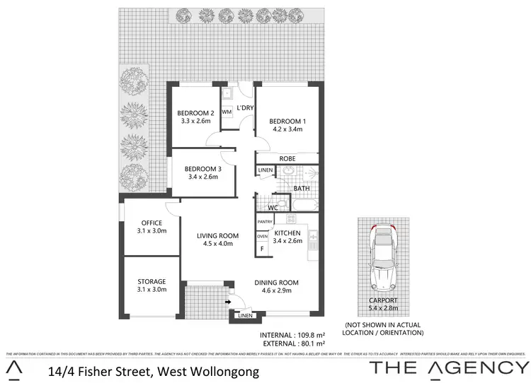 Floorplan of Homely villa listing, 14/4 Fisher Street, West Wollongong NSW 2500