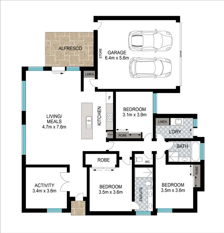 Floorplan of Homely unit listing, 19 King Road, East Bunbury WA 6230