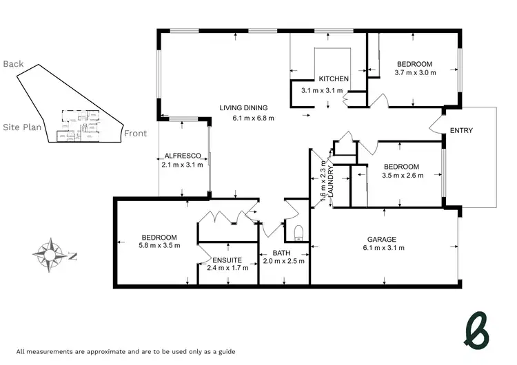 Floorplan of Homely semi-detached listing, 4B Drury Close, Singleton NSW 2330