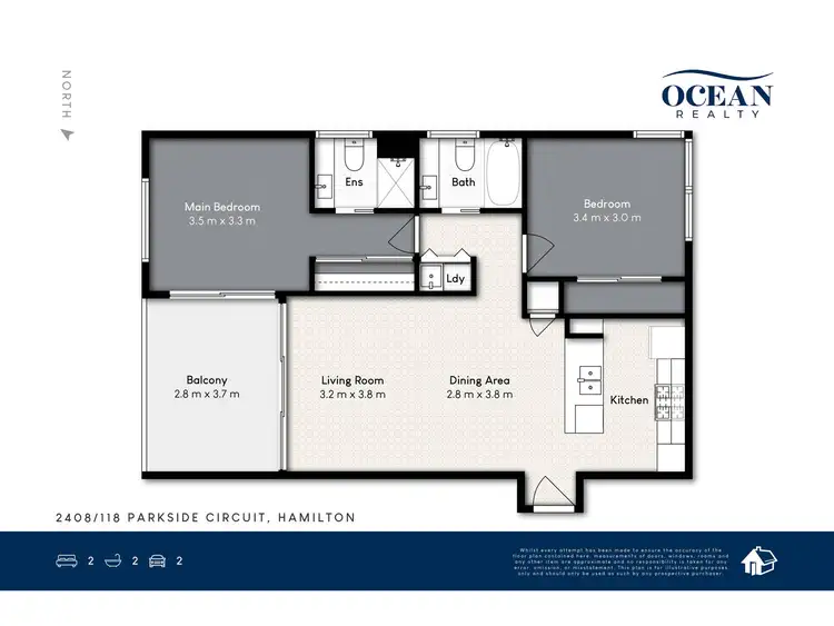 Floorplan of Homely apartment listing, 2408/118 Parkside Circuit, Hamilton QLD 4007