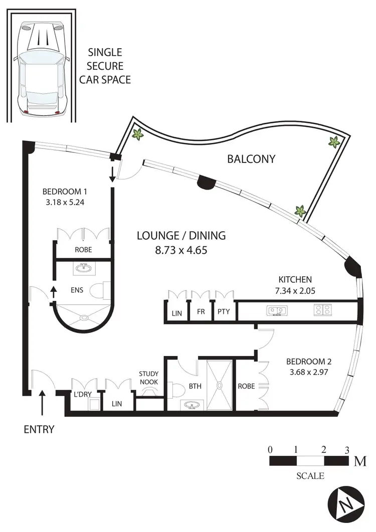 Floorplan of Homely apartment listing, 2203/129-135 Harrington Street, Sydney NSW 2000