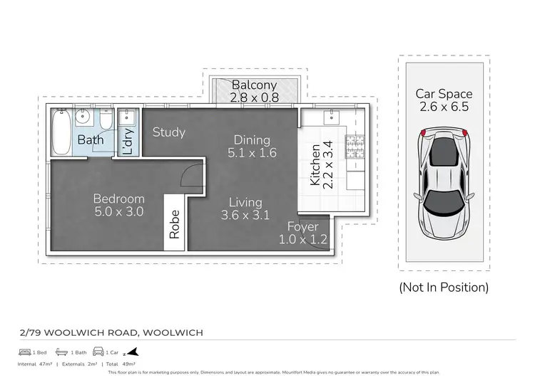Floorplan of Homely unit listing, 2/79 Woolwich Road, Woolwich NSW 2110