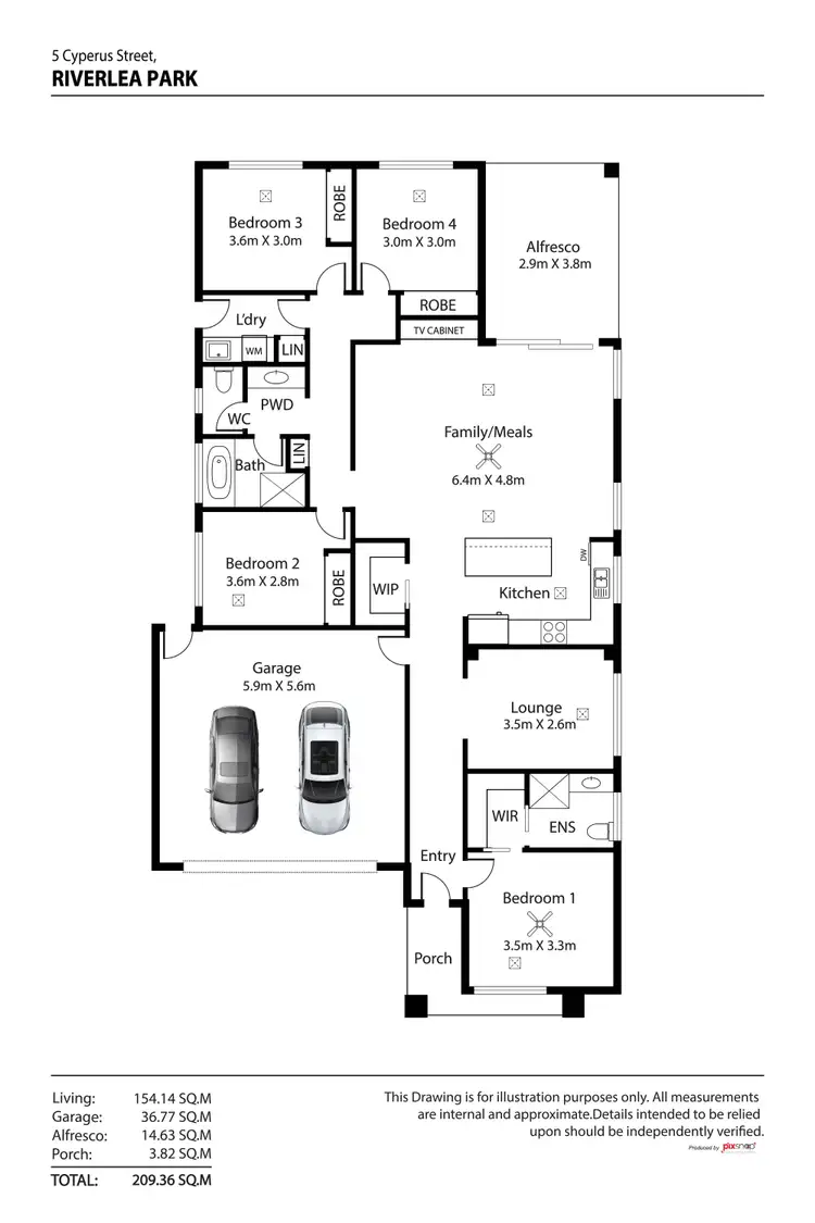Floorplan of Homely house listing, 5 Cyperus Street, Riverlea Park SA 5120