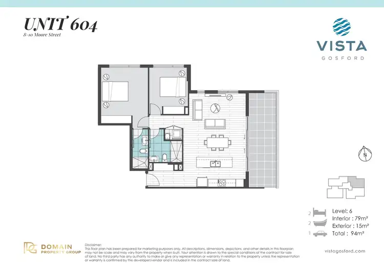 Floorplan of Homely apartment listing, Level 4/404/8-10 Moore Street, West Gosford NSW 2250