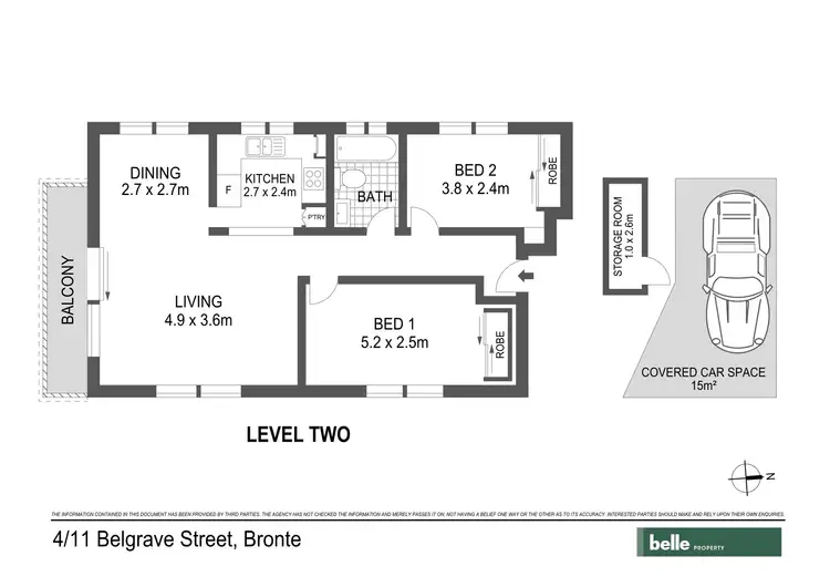 Floorplan of Homely apartment listing, 4/11 Belgrave Street, Bronte NSW 2024