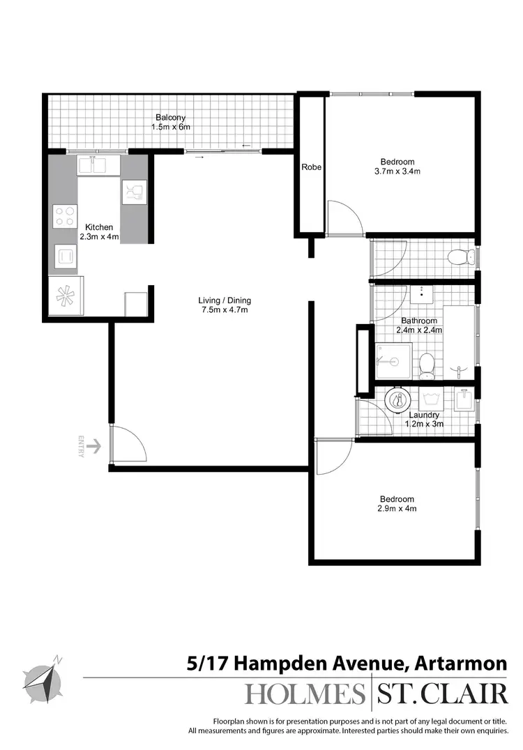 Floorplan of Homely apartment listing, 5/17 Hampden Road, Artarmon NSW 2064