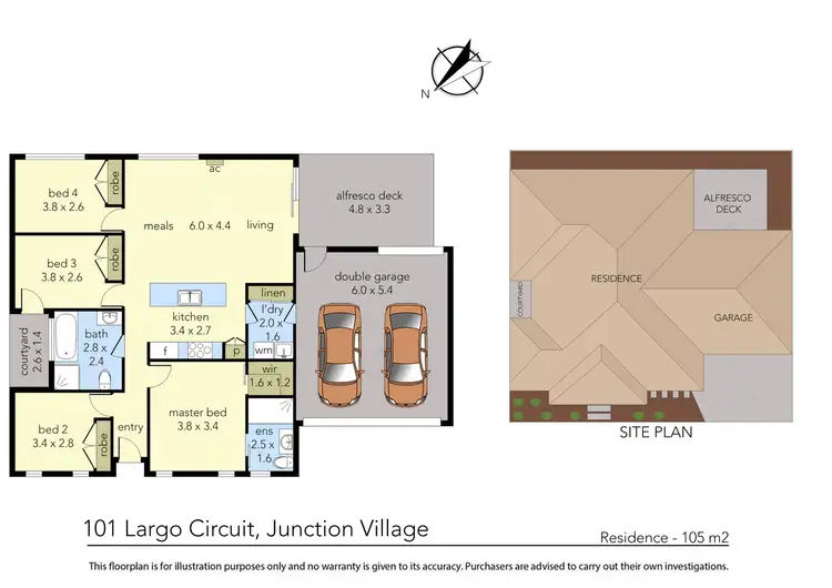 Floorplan of Homely house listing, 101 Largo Circuit, Junction Village VIC 3977