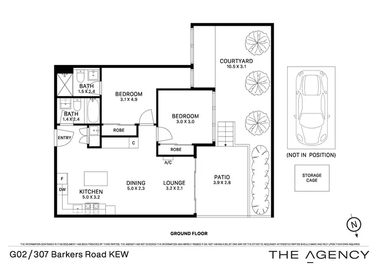 Floorplan of Homely apartment listing, G02/307 Barkers Road, Kew VIC 3101