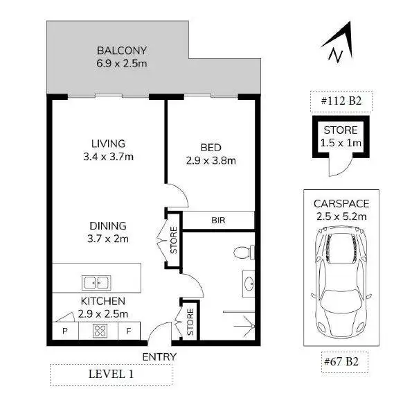 Floorplan of Homely apartment listing, 102/10 Aviators Way, Penrith NSW 2750