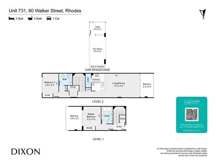 Floorplan of Homely apartment listing, 731/60 Walker Street, Rhodes NSW 2138
