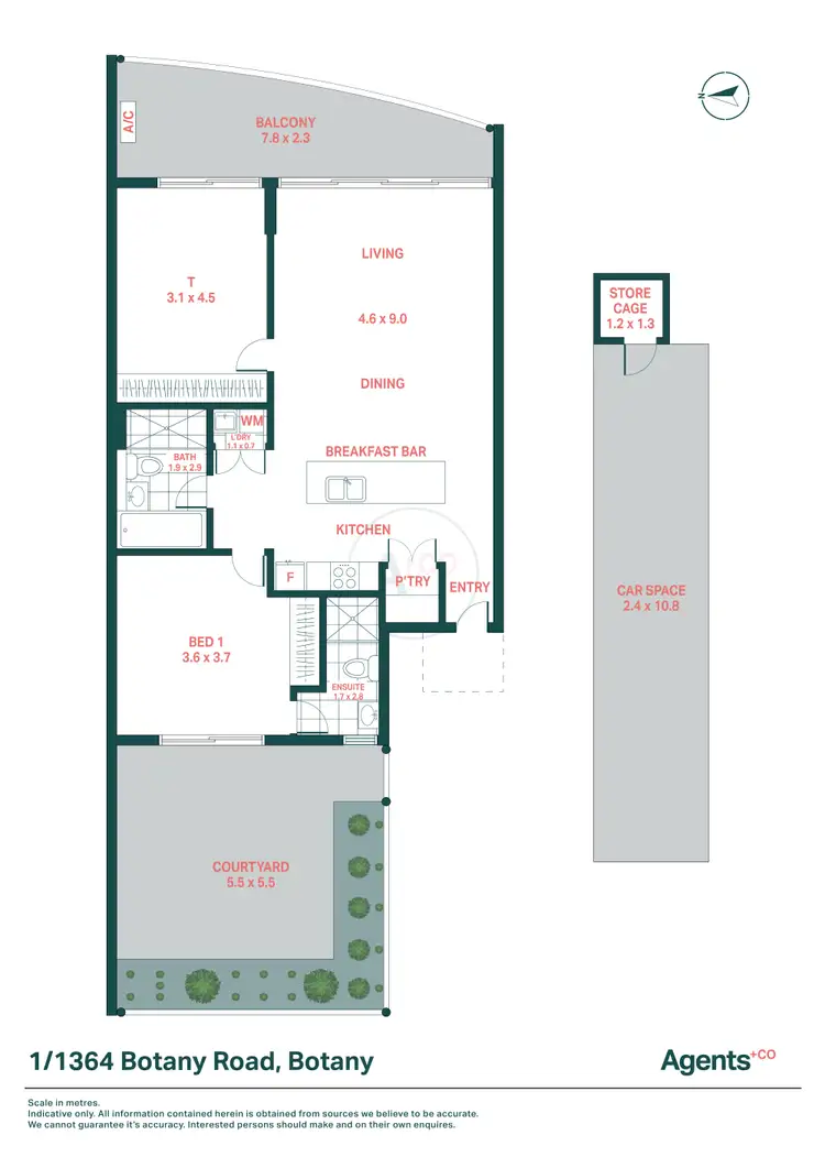 Floorplan of Homely unit listing, 1/1364 Botany Road, Botany NSW 2019