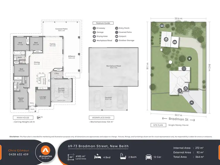 Floorplan of Homely rural property listing, 69-73 Bradman Street, New Beith QLD 4124