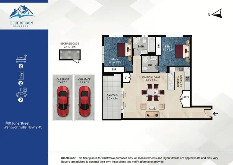 Floorplan of Homely unit listing, 11/60-62 Lane Street, Wentworthville NSW 2145