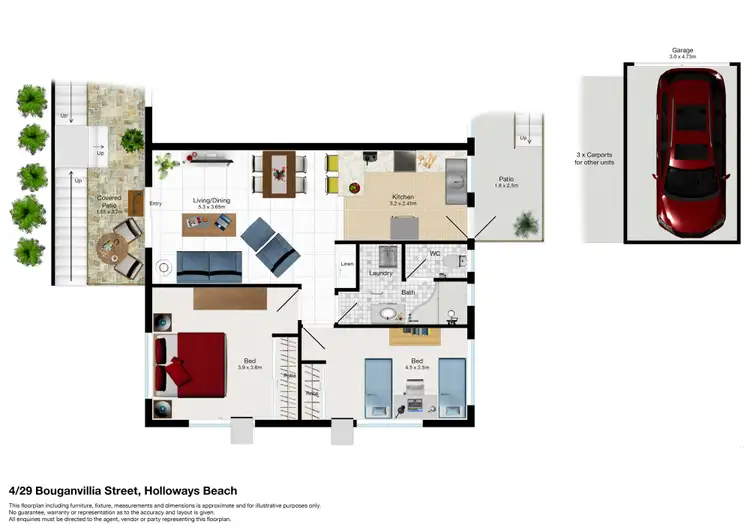 Floorplan of Homely unit listing, 4/29 Bouganvillea Street, Holloways Beach QLD 4878