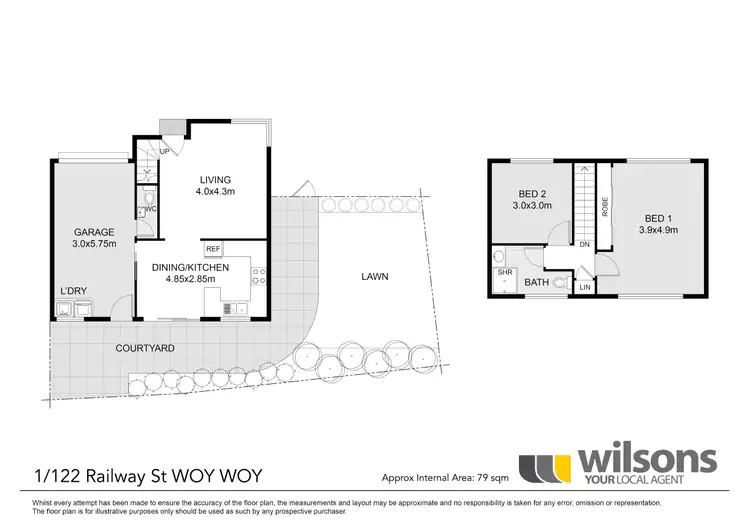 Floorplan of Homely townhouse listing, 1/122 Railway Street, Woy Woy NSW 2256