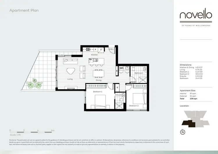 Floorplan of Homely unit listing, 1002/26 Young Street, Wollongong NSW 2500