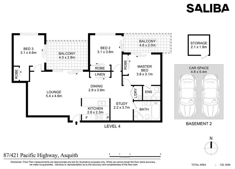 Floorplan of Homely unit listing, 87/421 Pacific Highway, Asquith NSW 2077
