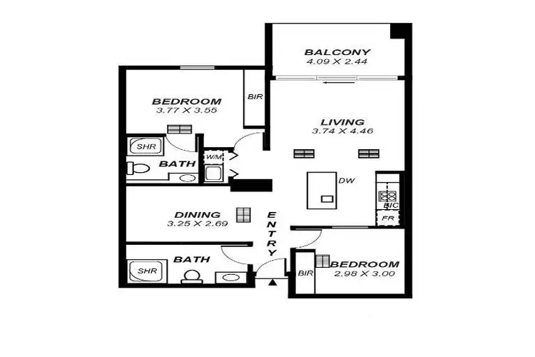 Floorplan of Homely apartment listing, 517/91-96 North Terrace, Adelaide SA 5000