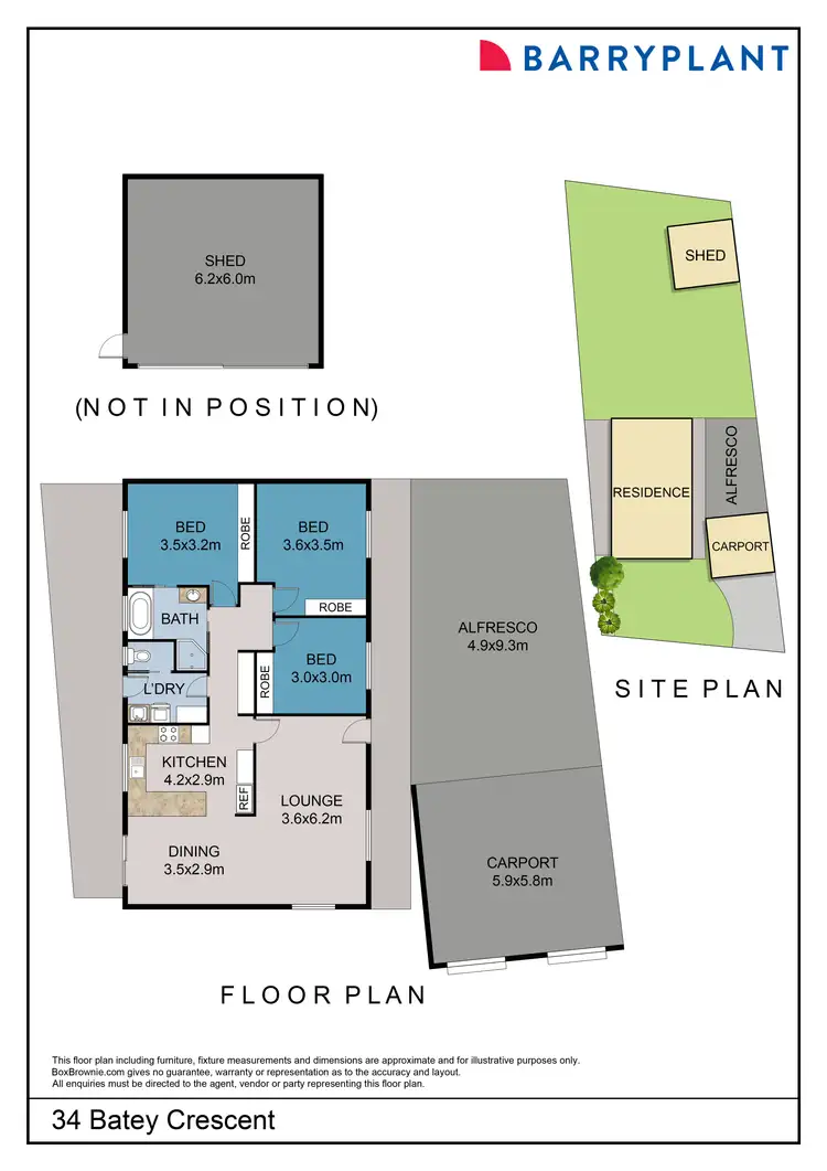 Floorplan of Homely house listing, 34 Batey Crescent, Mildura VIC 3500