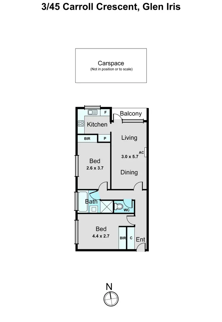 Floorplan of Homely apartment listing, 3/45 Carroll Crescent, Glen Iris VIC 3146