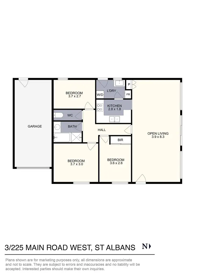 Floorplan of Homely unit listing, 3/225 Main Road West, St Albans VIC 3021