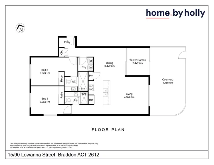 Floorplan of Homely apartment listing, 15/90 Lowanna Street, Braddon ACT 2612
