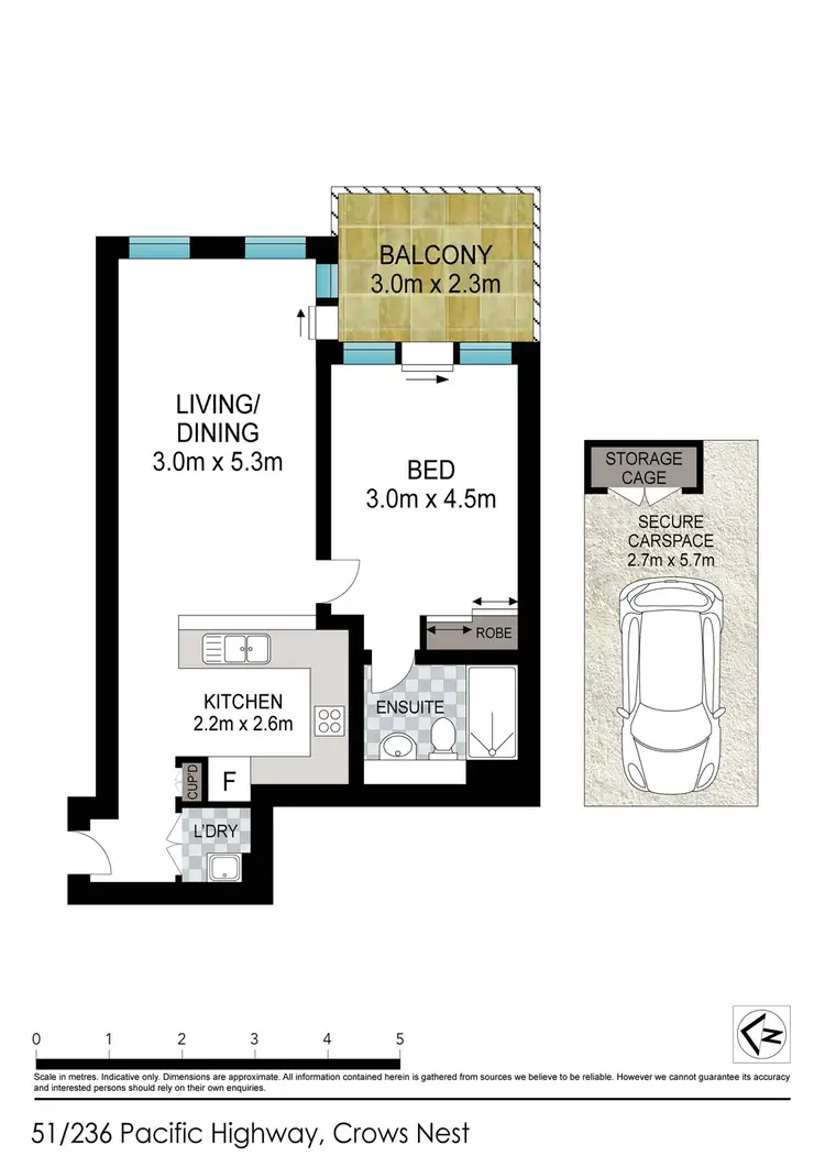 Floorplan of Homely apartment listing, 51/236 Pacific Highway, Crows Nest NSW 2065