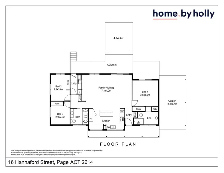 Floorplan of Homely house listing, 16 Hannaford Street, Page ACT 2614