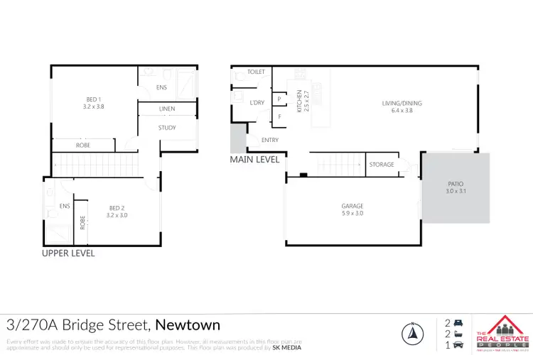 Floorplan of Homely unit listing, 3/270a Bridge Street, Newtown QLD 4350