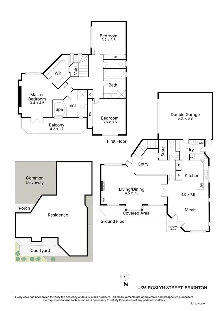 Floorplan of Homely townhouse listing, 4/35 Roslyn Street, Brighton VIC 3186