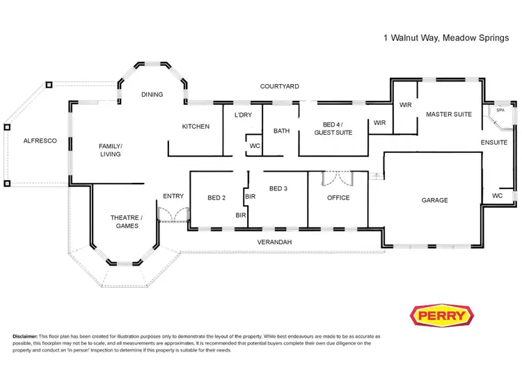 Floorplan of Homely house listing, 1 Walnut Way, Meadow Springs WA 6210