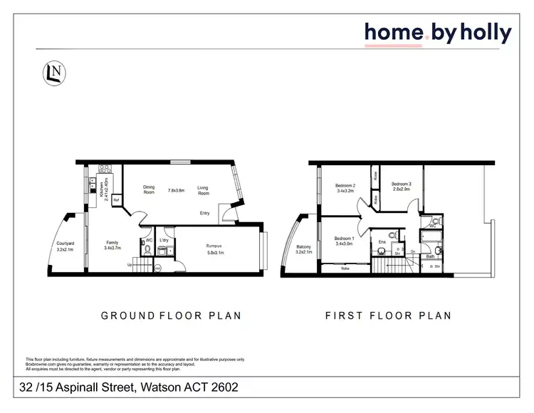 Floorplan of Homely townhouse listing, 32/15 Aspinall Street, Watson ACT 2602