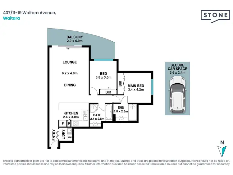 Floorplan of Homely apartment listing, 407/11-19 Waitara Avenue, Waitara NSW 2077