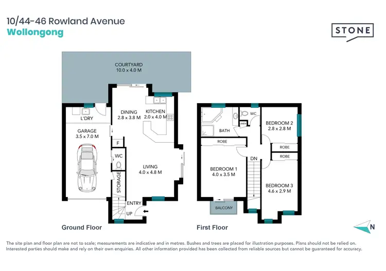 Floorplan of Homely townhouse listing, 10/44-46 Rowland Avenue, Wollongong NSW 2500
