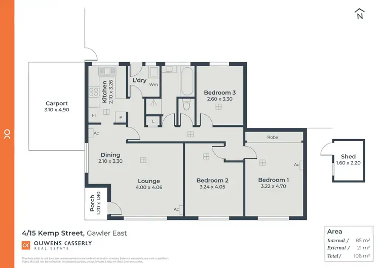 Floorplan of Homely unit listing, 4/15 Kemp Street, Gawler East SA 5118