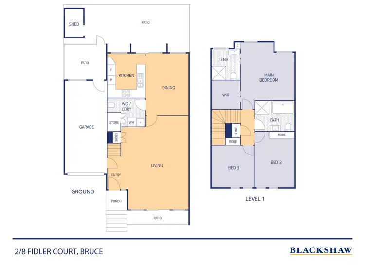 Floorplan of Homely townhouse listing, 2/8 Fidler Court, Bruce ACT 2617