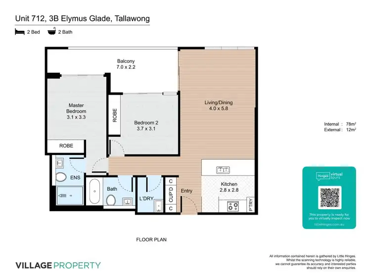 Floorplan of Homely apartment listing, 712/3B Elymus Glade, Tallawong NSW 2762