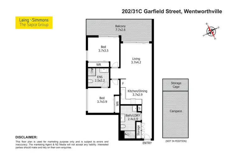 Floorplan of Homely unit listing, 202/31C Garfield Street, Wentworthville NSW 2145