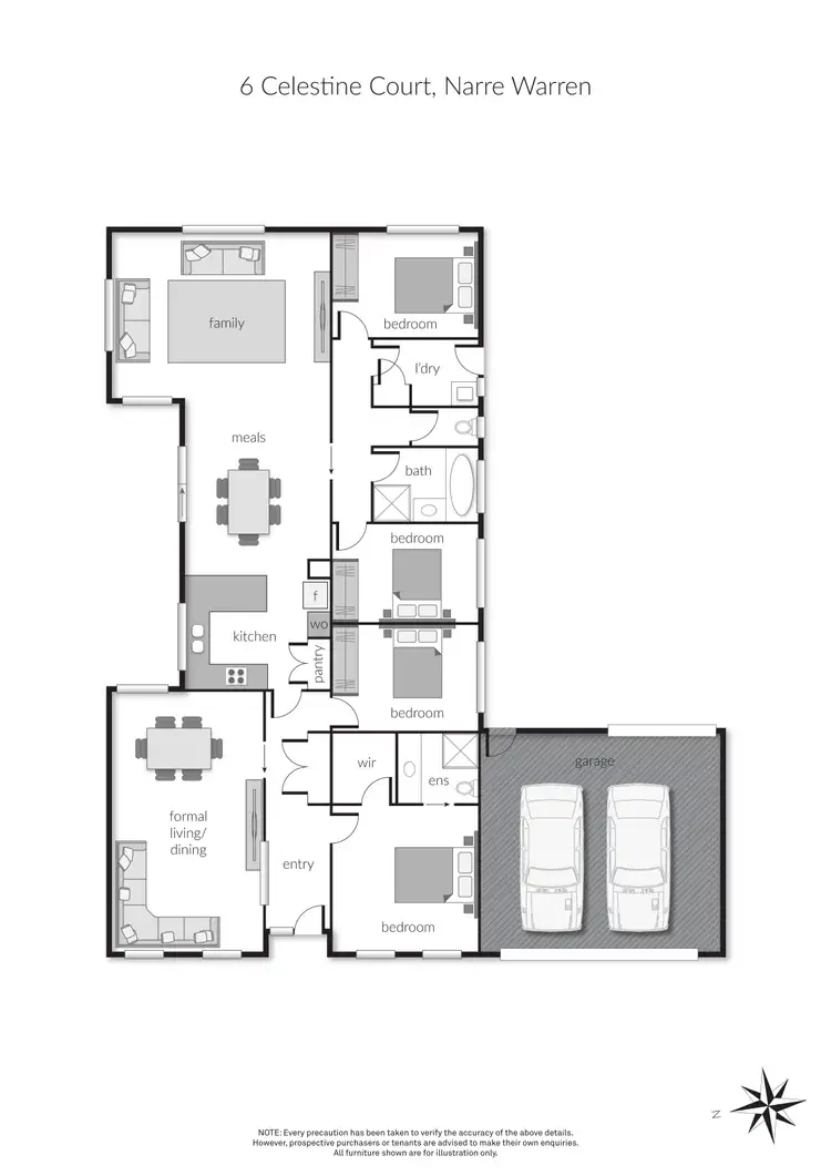 Floorplan of Homely house listing, 6 Celestine Court, Narre Warren VIC 3805