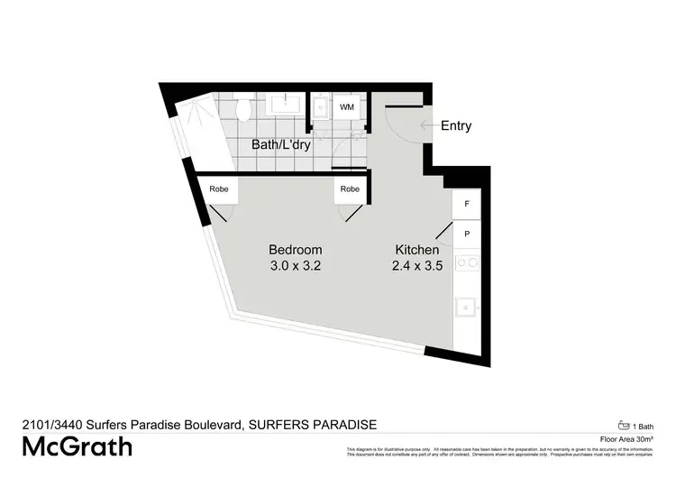 Floorplan of Homely studio listing, 2101/3440 Surfers Paradise Boulevard, Surfers Paradise QLD 4217