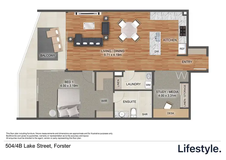 Floorplan of Homely apartment listing, 504/4B Lake Street, Forster NSW 2428