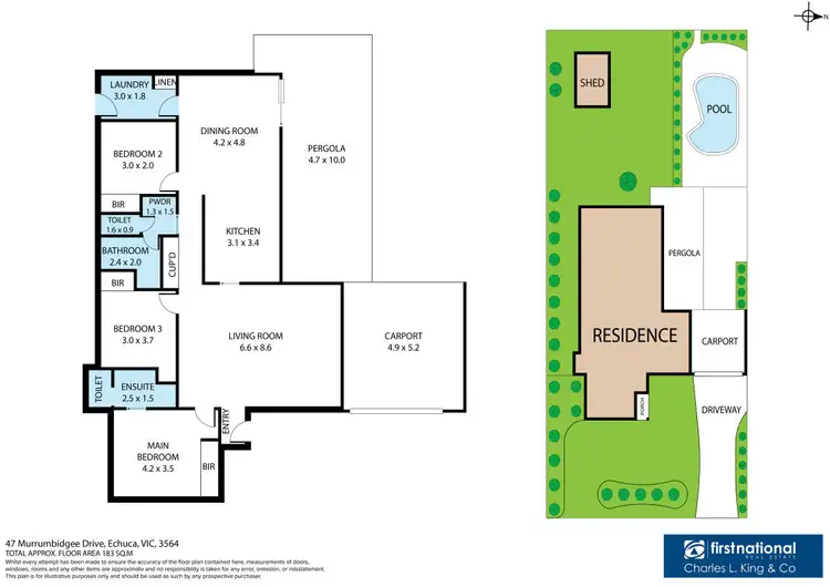 Floorplan of Homely house listing, 47 Murrumbidgee Drive, Echuca VIC 3564