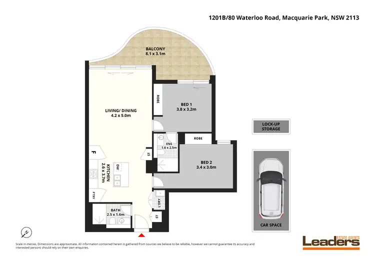 Floorplan of Homely apartment listing, Level 12/1201B/80 Waterloo Road, Macquarie Park NSW 2113
