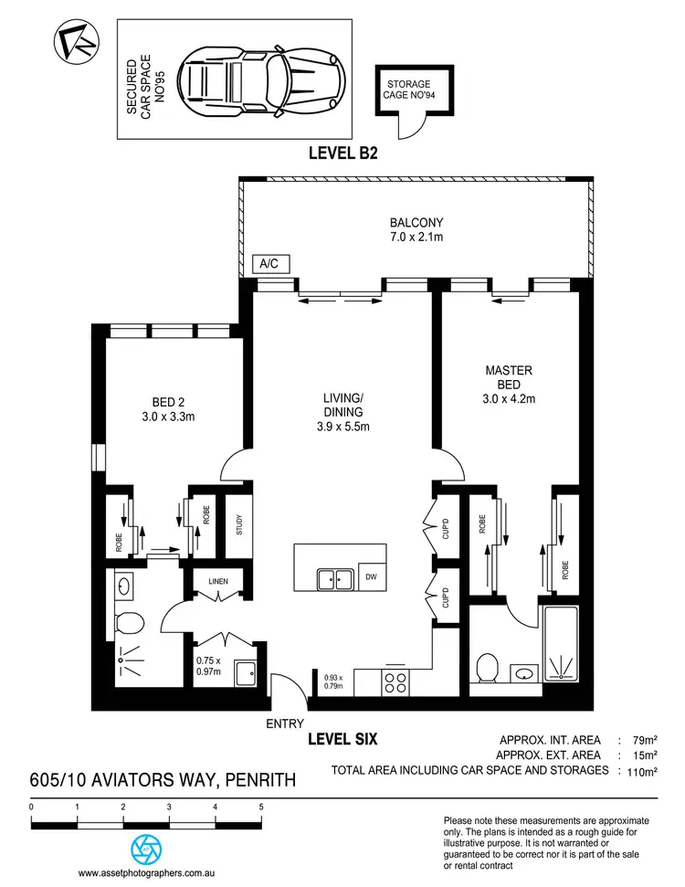 Floorplan of Homely apartment listing, 605/10 Aviators Way, Penrith NSW 2750