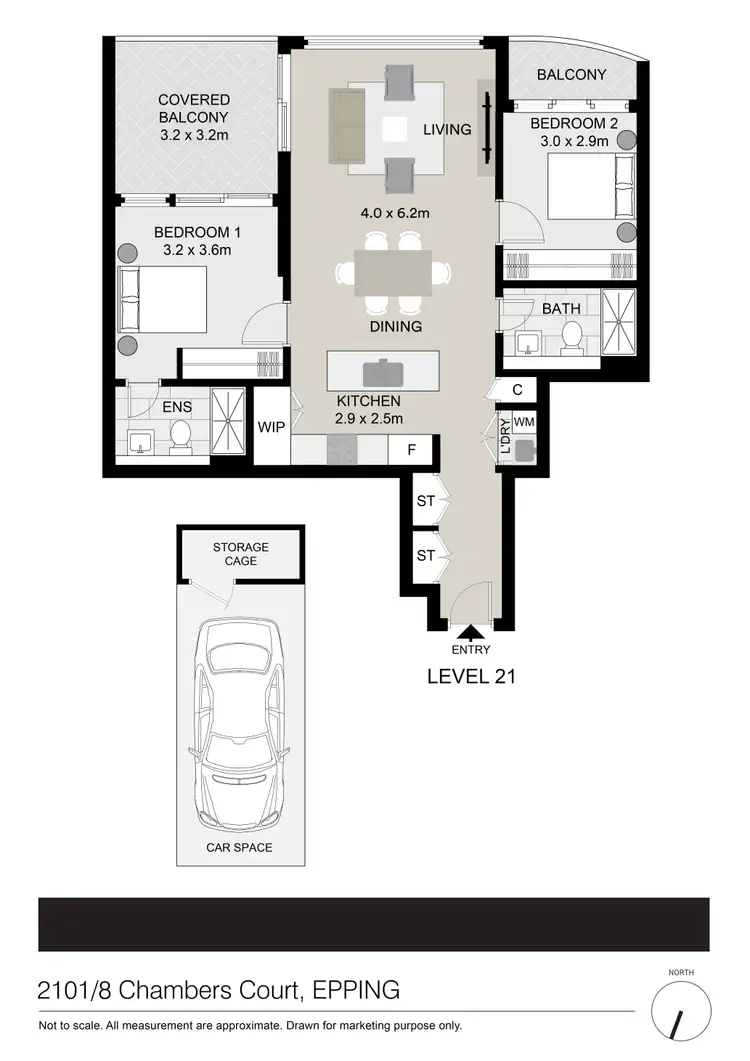 Floorplan of Homely apartment listing, 2101/8 Chambers Court, Epping NSW 2121