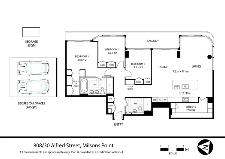 Floorplan of Homely apartment listing, 808/30 Alfred Street, Milsons Point NSW 2061