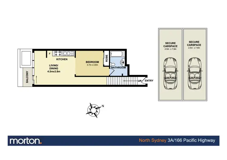 Floorplan of Homely apartment listing, 3a/166 Pacific Highway, North Sydney NSW 2060