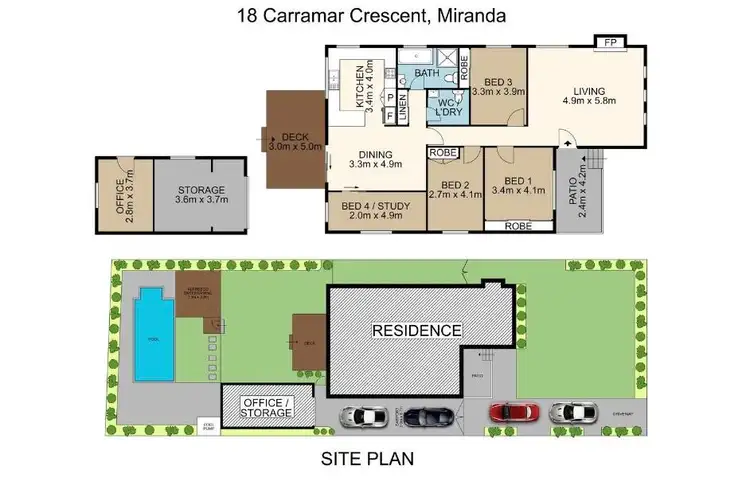 Floorplan of Homely house listing, 18 Carramar Crescent, Miranda NSW 2228